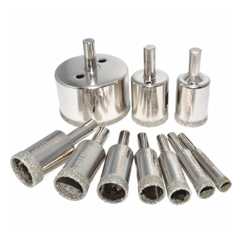 

10/15pcs 3mm-50mm Diamond Coated Drill Bit for Tile Marble Glass Ceramic Hole Saw Drilling Cutter Power Tool