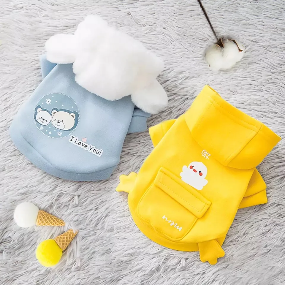 Новая популярная осенне зимняя Милая желтая синяя мультяшная толстовка с