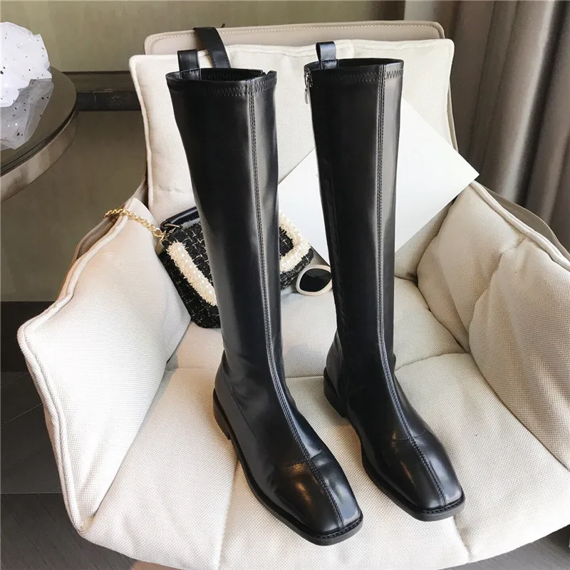 Женские сапоги до колена Для женщин из искусственной кожи удобные зимние ботинки