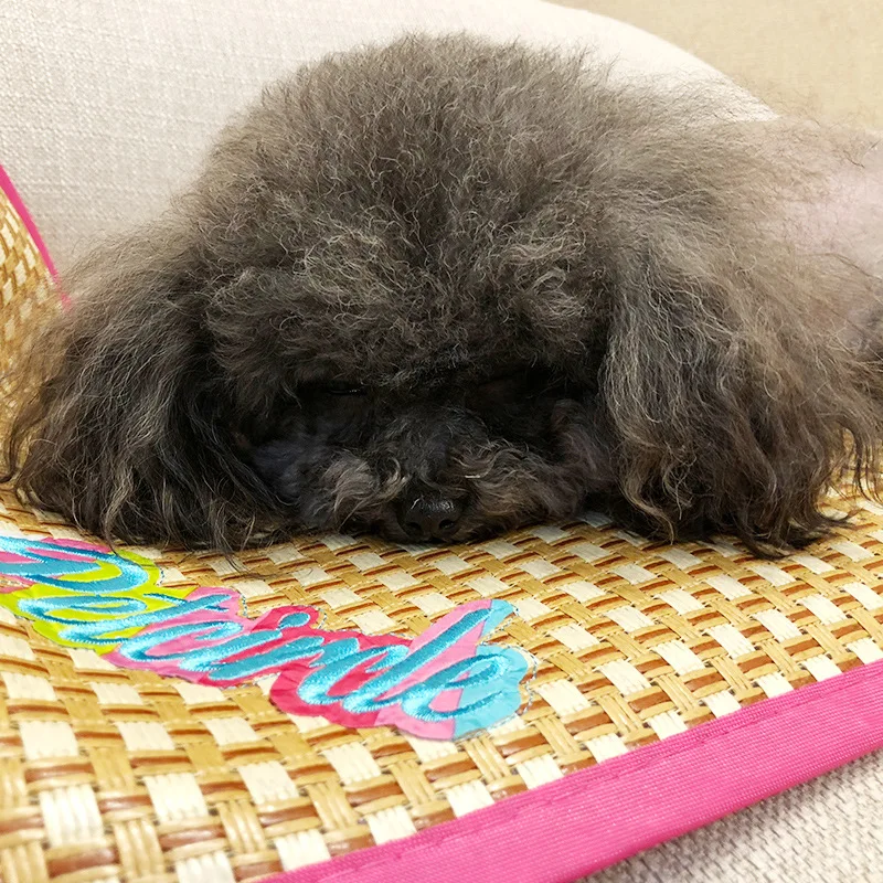 Летний крутой коврик для собак ротанговый + губчатый домашних питомцев