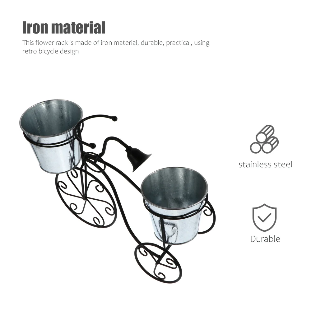 

1PC Iron Art Bike Shape Plant Rack Flower Pot Exquisite Bike Plant Stand