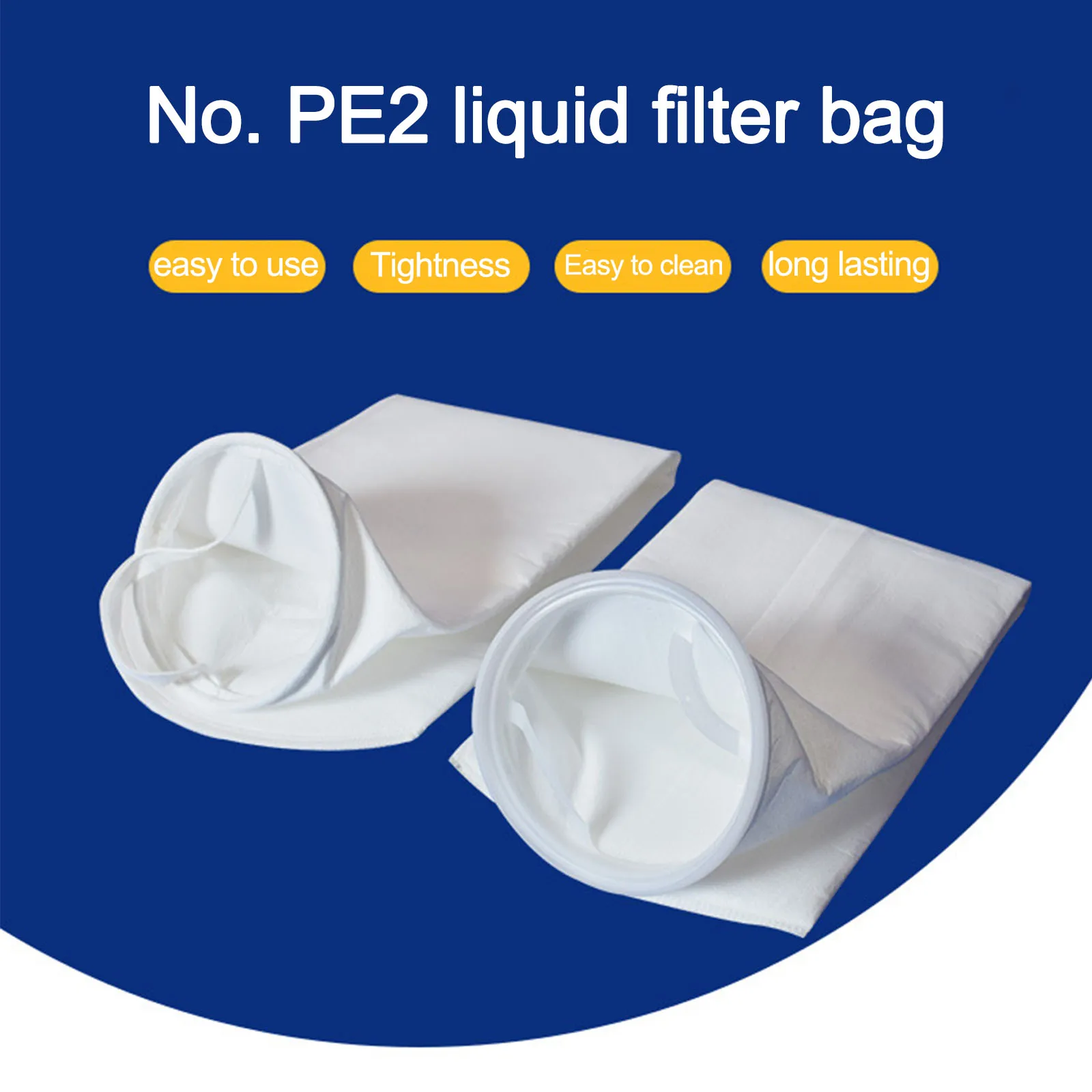 

Swimming Pool Filter Bags Acid And Alkali Resistance Stainless Steel Ring Industrial Cleaning Tool Non-woven Fabric