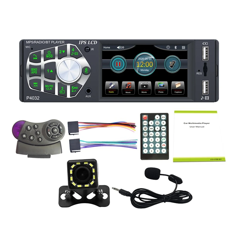 

3.8 Inch Autoradio Bluetooth Auto Audio MP5 Player Car Radio FM 1 Din Radio Player Wheel Control