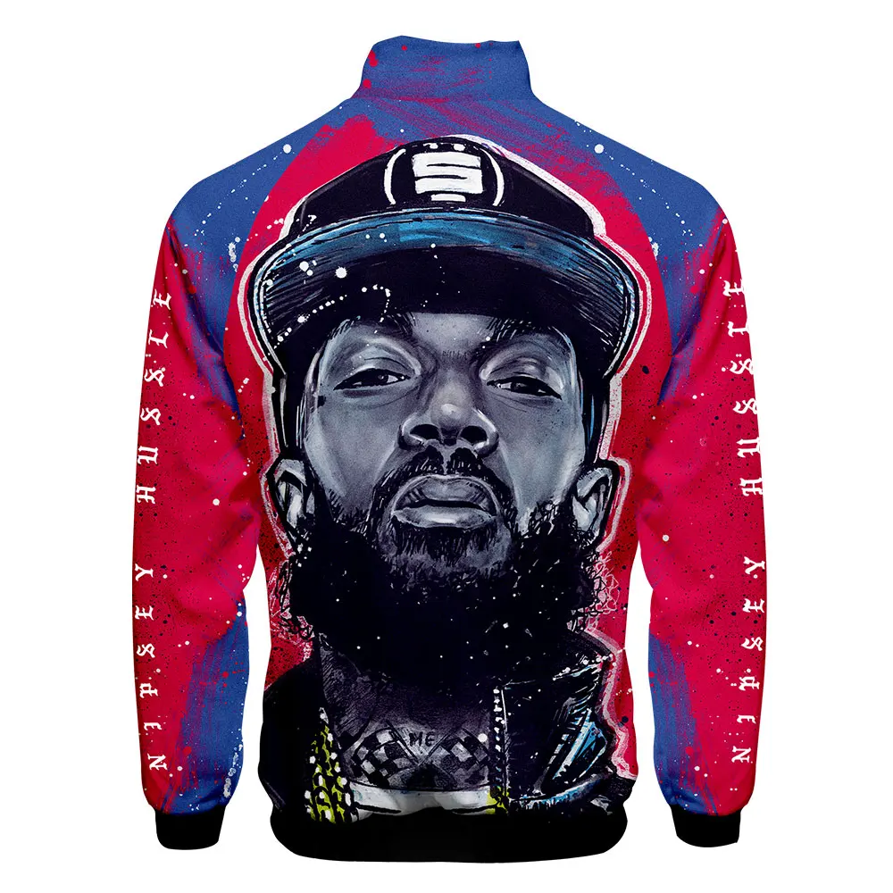

Trendy Nipsey Hussle Never Broke Again 3D Zipper Raglan jackets Windbreaker Men/Boys Stand Collar Long Sleeve Clothes Jackets