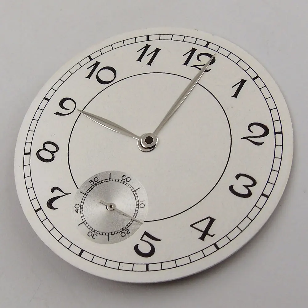

38.9mm white dial silver hands fit 6498 st movement Watch dial + hands