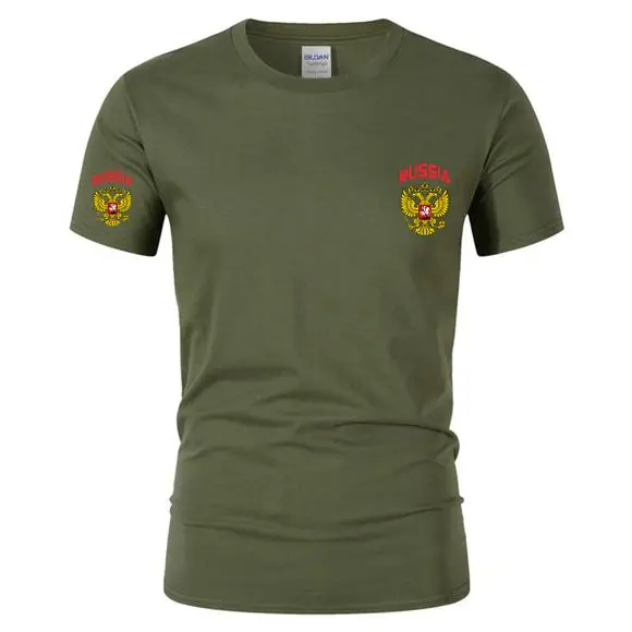 Женская/мужская футболка с эмблемой Российской Федерации в стиле хип-хоп |