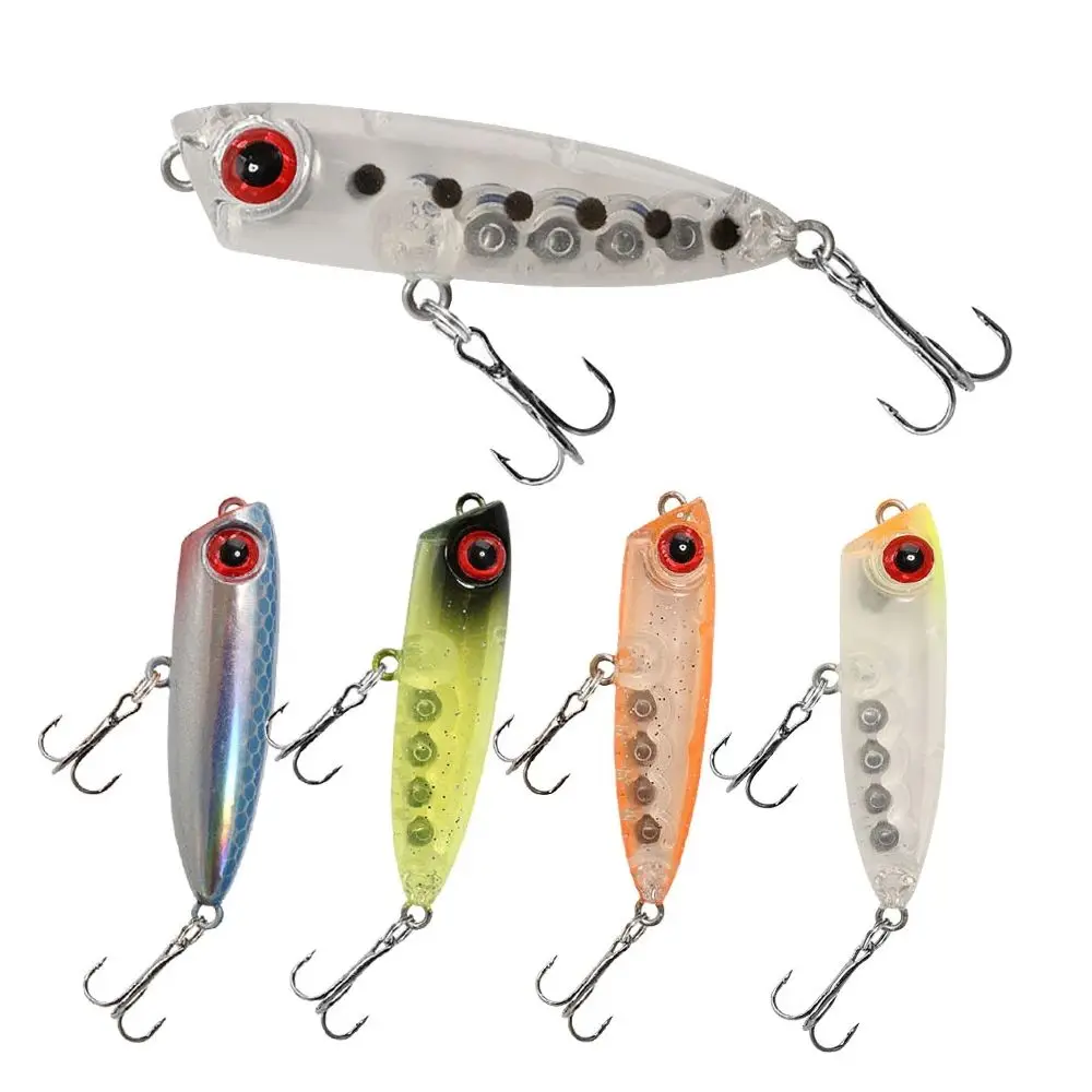 

Transparent Tackle Crankbaits Useful Pencil Baits with Steel ball Winter Fishing Fish Hooks Minnow Lures