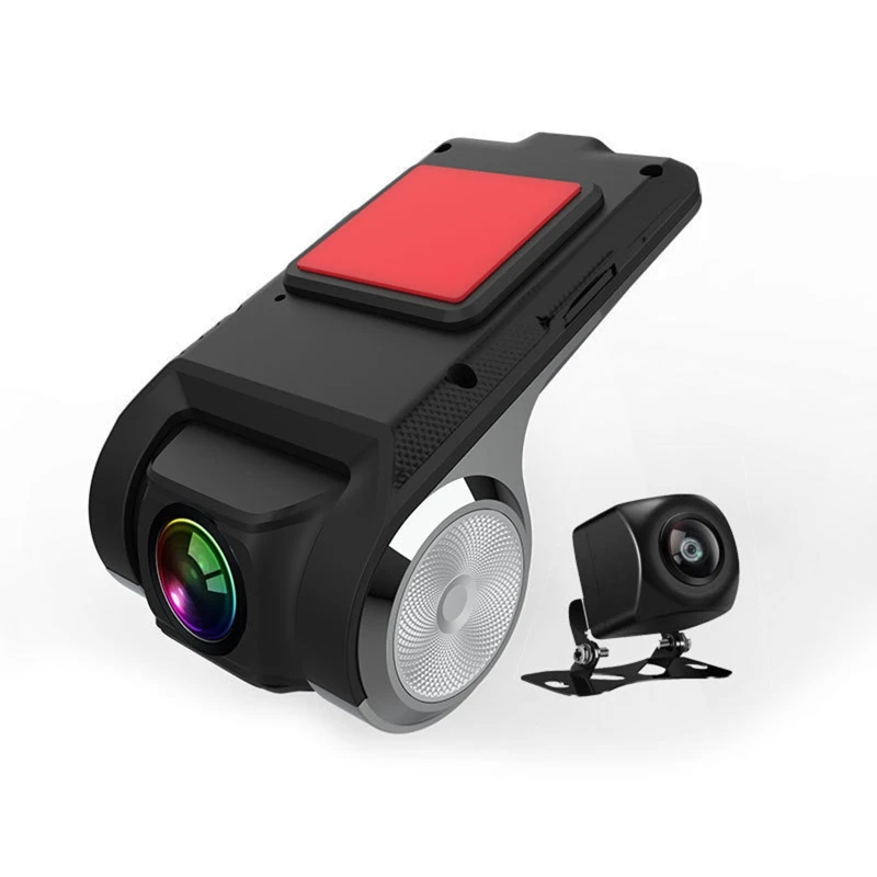

Car Hidden Night Vision USB Driving Recorder Loop Recording Dual Camera Dash Cam
