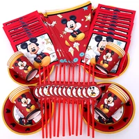 68pcs suitable for 12 people mickey mouse party red mickey party tableware set children birthday party supplies decoration