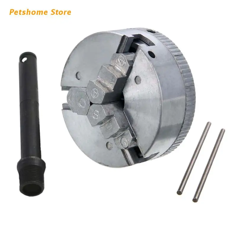 

Z011 Zinc Alloy Chuck Mini Woodworking Hand Chuck w/ 3 Jaws & Mounting Thread Screw Rod LX9C