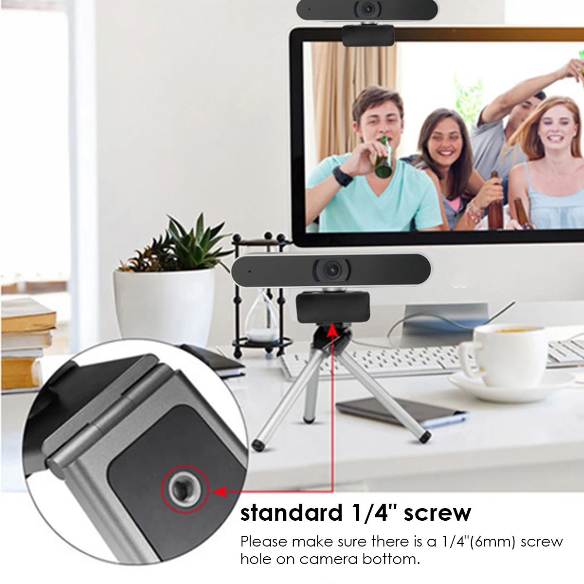 Выдвижной Штатив для веб камеры с резьбой 1/4 дюйма регулируемый штатив из