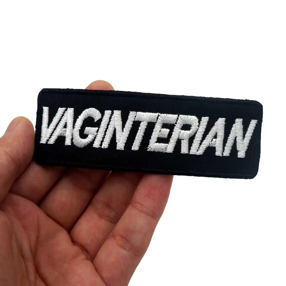 VAGINATERIAN ярлык с железом на подложке Забавный панк вышитый Байкерский мотоцикл нашивки для жилет шляпа джинсы - Цвет: name patch 69