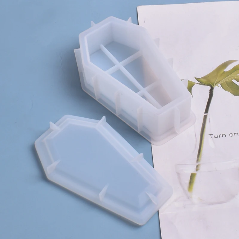 

Bamala коробка гроба Смола форма Кристалл эпоксидная силиконовая форма ящик для хранения ювелирных изделий форма гроба зеркало ремесла прина...