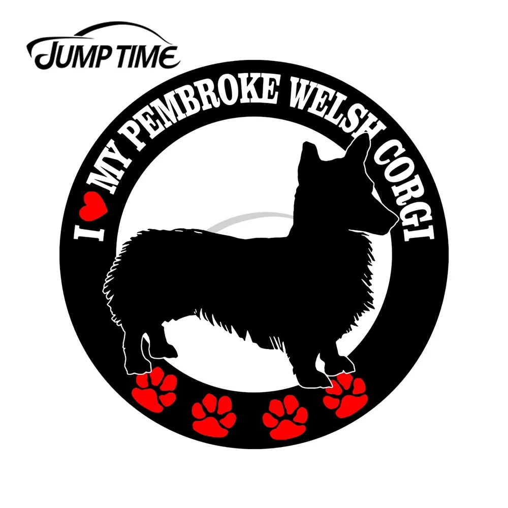 JumpTime 13x13 см, наклейки на автомобиль с надписью Love My Pembroke Welsh Corgi, водонепроницаемые 3d-наклейки «сделай сам»