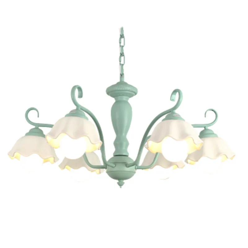 

Modern LED chandelier living room lighting ceramics fixtures American village bedroom hanging lights dining room suspended lamp