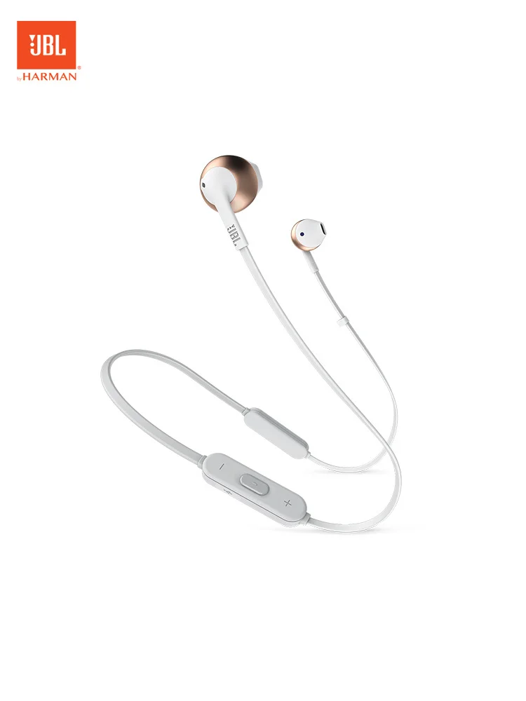 

JBL T205bt Wireless Bluetooth Headset Semi-in-Ear Subwoofer Flat Head Earbuds Apple Android Universal Music Game Earphone