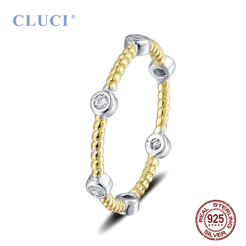 Женские свадебные кольца CLUCI из 100% настоящего серебра 925 пробы с Белым Круглым