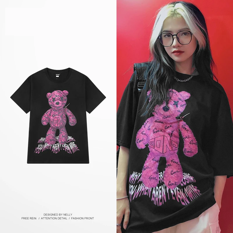 Футболка Мужская/Женская хлопковая с коротким рукавом и принтом