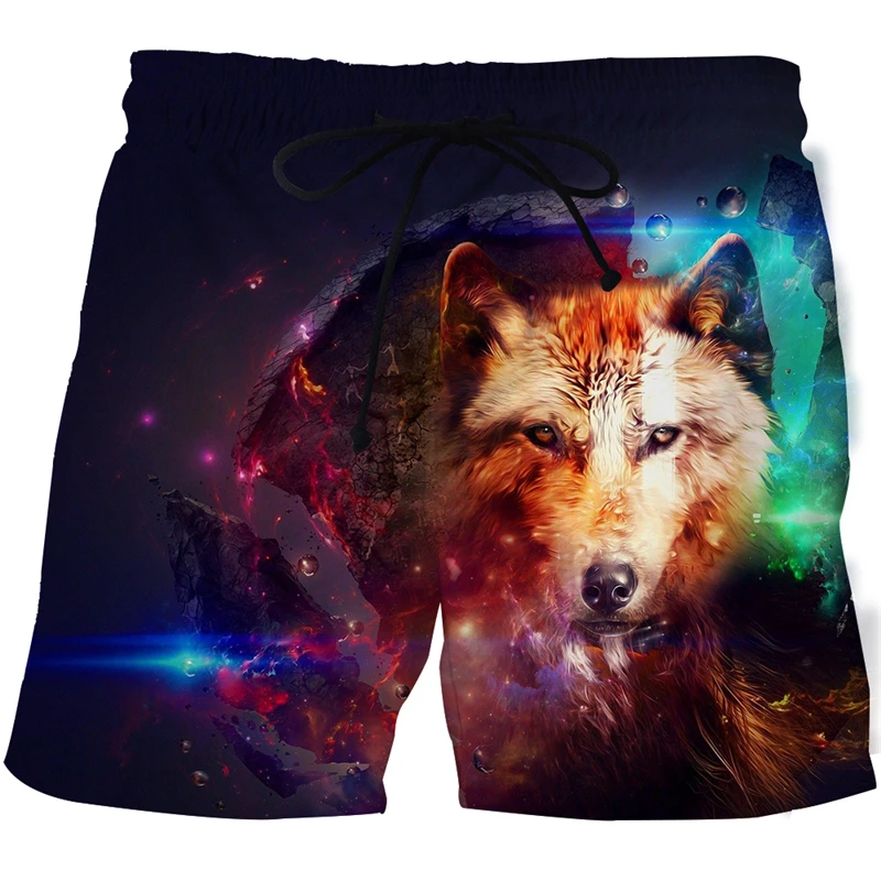 

2021 Shorts Men's Summer Casual Beach Shorts 3D Custom Beach Pants Wolf Pattern Men's Clothing Shorts XS-6XL