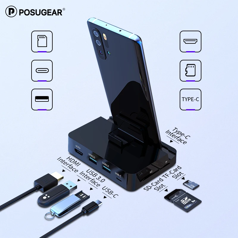 Док-станция posugear USB Type-C для HUAWEI P40 Mate30 pro Dex Pad | Мобильные телефоны и аксессуары