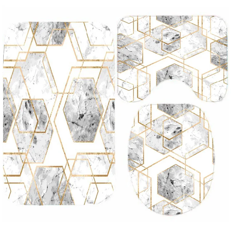 Современная Золотая блестящая мраморная занавеска для душа элегантная