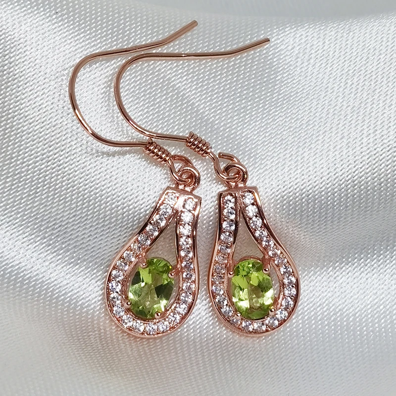 Серьги подвески MeiBaPJ из натурального перидота треугольные серьги настоящего