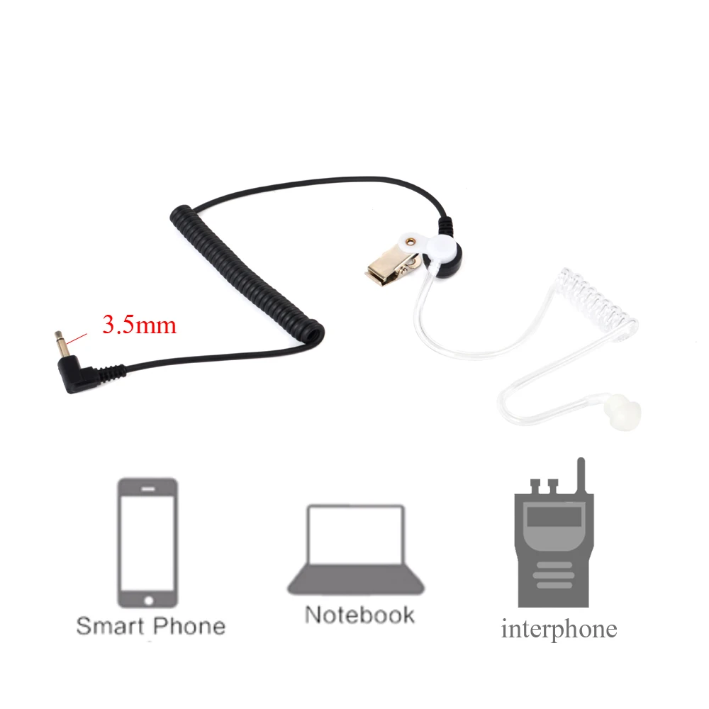 

HYS Listen/Receive Only 3.5mm Earpiece D Shape Walkie Talkie Headset Ham Radio Earphone For Motorola Icom Kenwood Two Way Radio