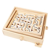 wooden labyrinth board game ball in maze puzzle handcrafted toys children educational toys antistress toy