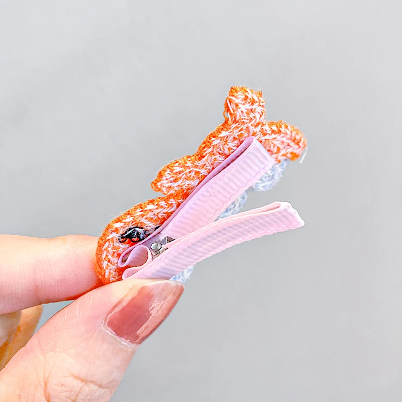 

6PCS/Set New Girls Cute Cartoon Fruit Flower Knitting Hair Clips Kids Headwear Sweet Headband Barrettes Fashion Hair Accessories