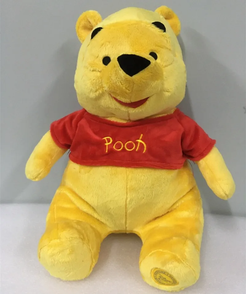 

Disney Movie Hundred Acre Wood Cartoon Pooh Bear Plush Toy Kawaii Yellow Small Bear Soft Stuffed Doll Kids Gift 35cm