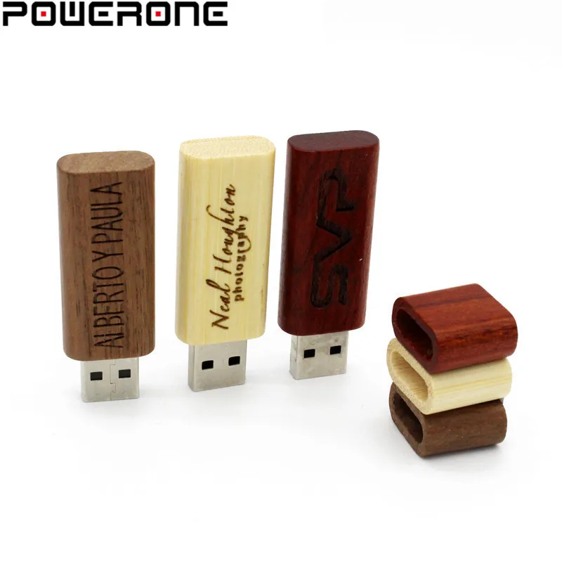 Usb флеш-накопитель POWERONE деревянный бамбуковый с логотипом 64 ГБ 32 16 8 4 Гб usb 2 0 |