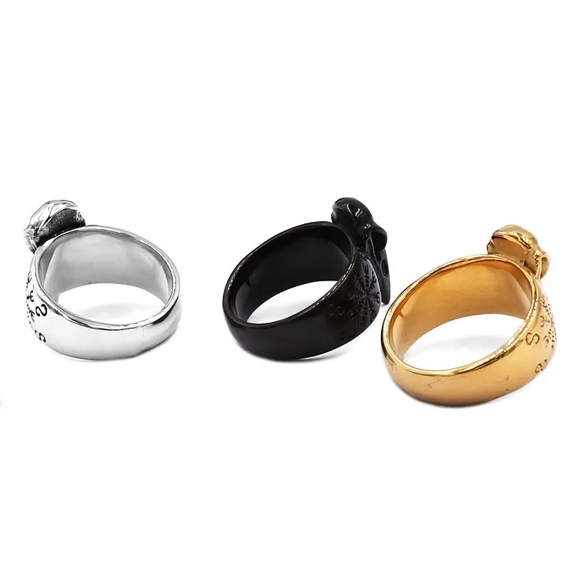 Скандинавской мифологии один кольцо с изображением ворона Нержавеющая сталь