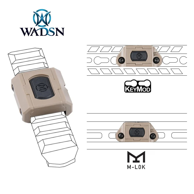 WADSN Tactical ModButton Pressure Remote Switch Mlok Keymod 20mm Rail For DBAL-A2 PEQ15 M300 M600 Airsoft Gun Weaponlight Swicth | Спорт и