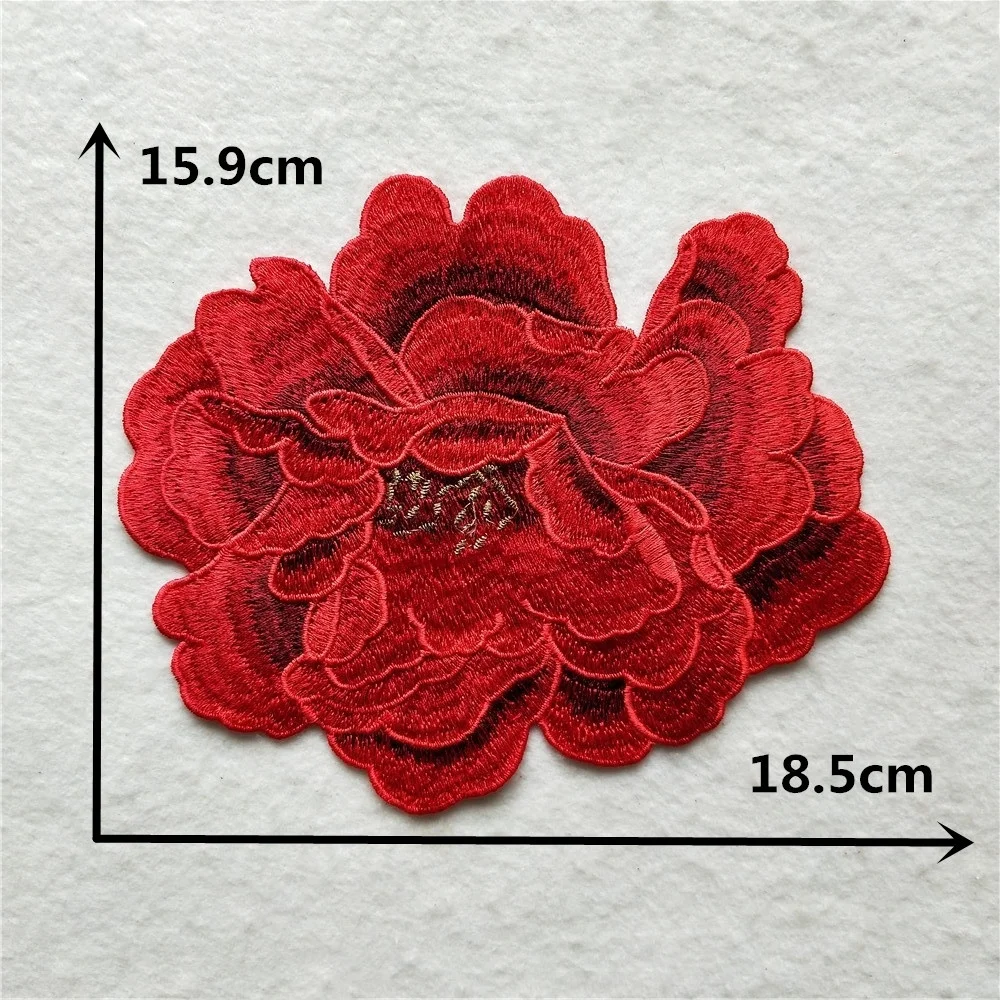 

Big red embroidered lace water-soluble fabric, universal embroidered polyester decoration, dly clothing, sewing decoration