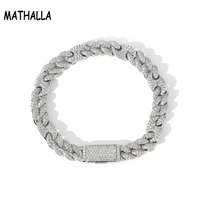 mathalla hip hop 10mm cz cuban chain bracelet creative pig nose shape bracelet micro inlaid zircon mens and womens jewelry