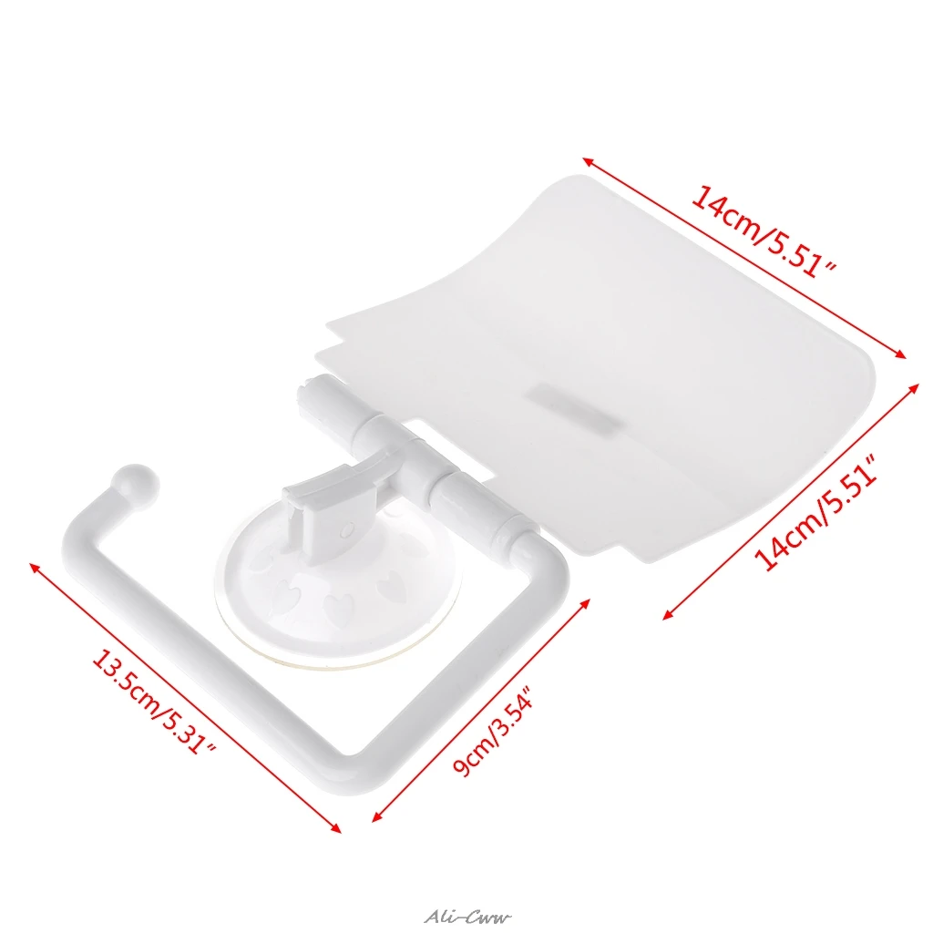 

2018 Wall Mounted Plastic Suction Cup Bathroom Toilet Paper Roll Holder With Cover