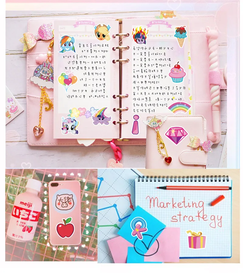 40Pcs Disney my little pony Not repeating Cute Cartoon Stickers Skateboard Motorcycle Luggage Laptop Guitar Notebook Sticker Toy | Игрушки и