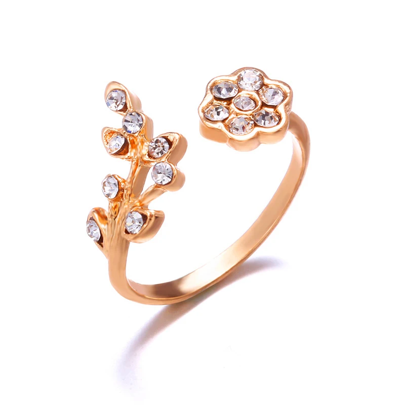 Регулируемый Кольца для Для женщин золото Цвет серебро цветок кольцо мини