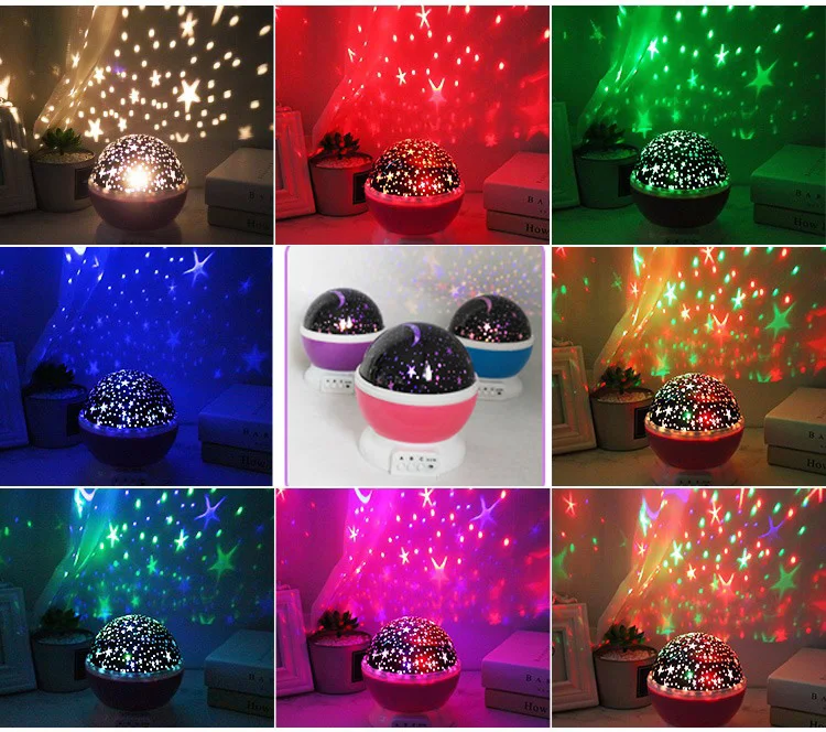 

Fantasy Starry Sky Rotating Night Lights Color Change USB Projector Light Gift Decor Lamp