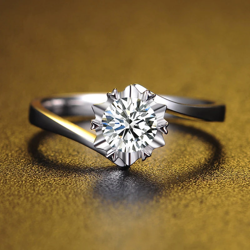 Женское кольцо из натурального золота классическое вечернее цельного 18 К с