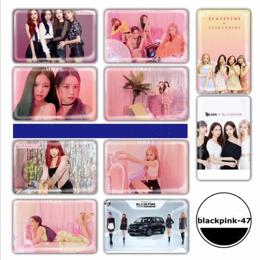 Kpop Blackpink Kill This Love фото липкая карта фотостудия Дженни HD плакат Лиза карты с кристаллами стикер 10 шт - Цвет: 5