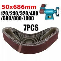 7pcsset abrasive sanding belts band 1202403204006008001000 grits wood grinding sander tools aluminum oxide 50x686mm