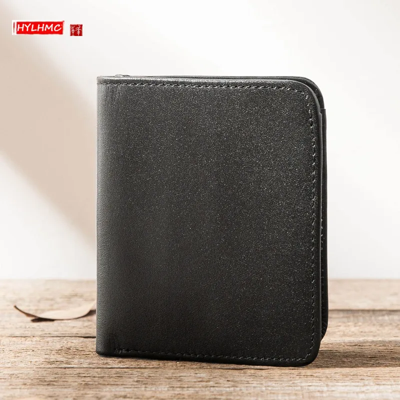 

Genuine Leather Mini Purse Men's Wallet Men Short Leather Wallet Women's Youth Wallet Card Holder Ultra-thin Wallet