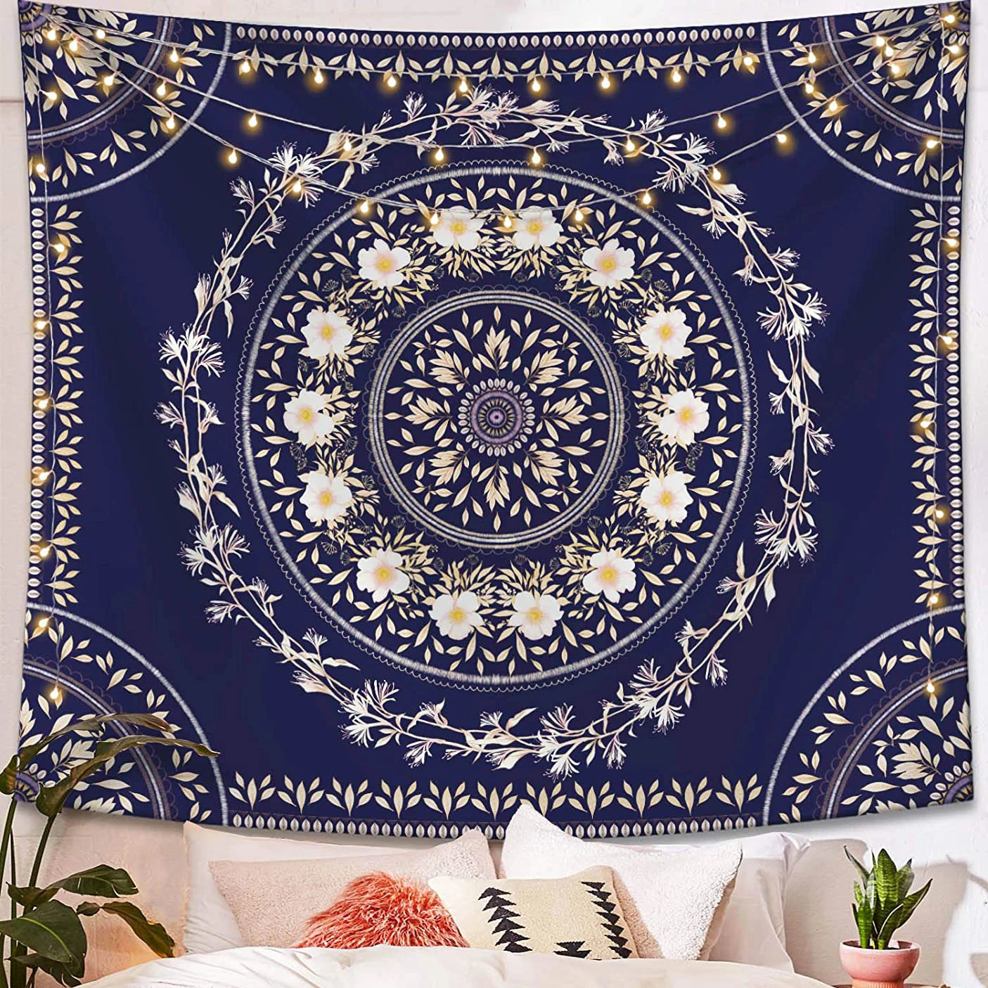 Богемный декор настенный гобелен мандала Цветочный в стиле бохо этнический круг