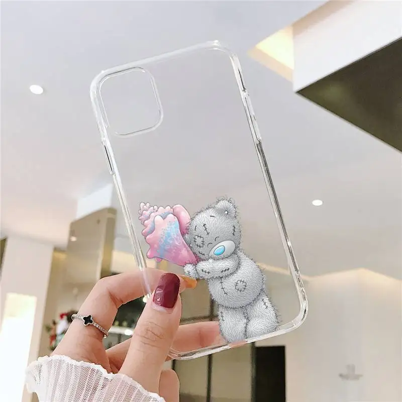 

Phone Case For iphone 12 11 8 7 6s 6 5 5s 5c se plus mini x xs xr pro max Lovely Teddy bear Transparent soft