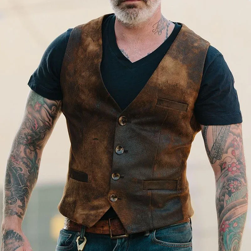 

2021 Suit Vest Men Victorian Steampunk Fashion Casual Mens Waistcoat Gentleman Wedding Slim Vest Cool Men Gilet S-3XL
