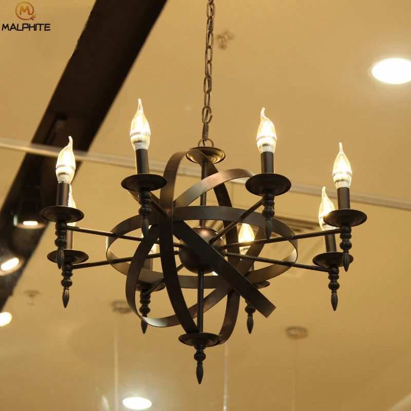 Скандинавский винтажный светодиодный Железный Лофт люстра креативные