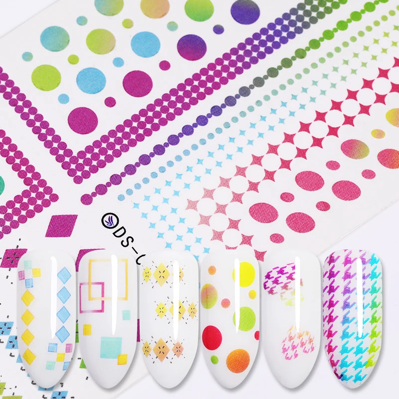 1 Лист наклейки для ногтей Переводные Водные Наклейки Смешанные узоры наклейка