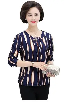 Пуловер Джемпер 2019 новый средний возраст женская футболка с длинными рукавами