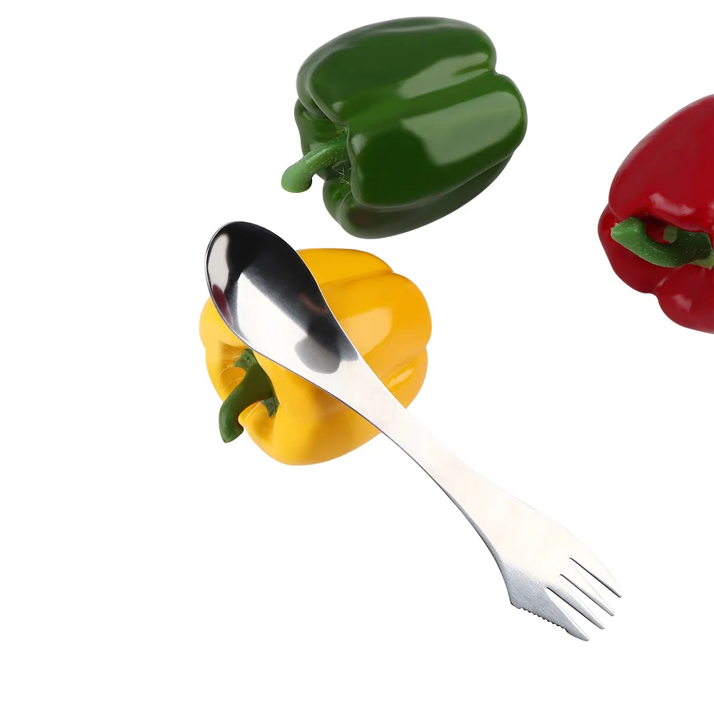 3 в 1 из нержавеющей стали Spork ложка нож вилка Столовые приборы посуда для
